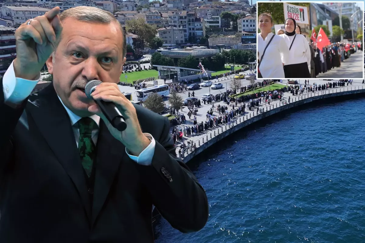 Cumhurbaşkanı Erdoğan çağrı yaptı, yüzlerce kadın Gazze için sokağa indi