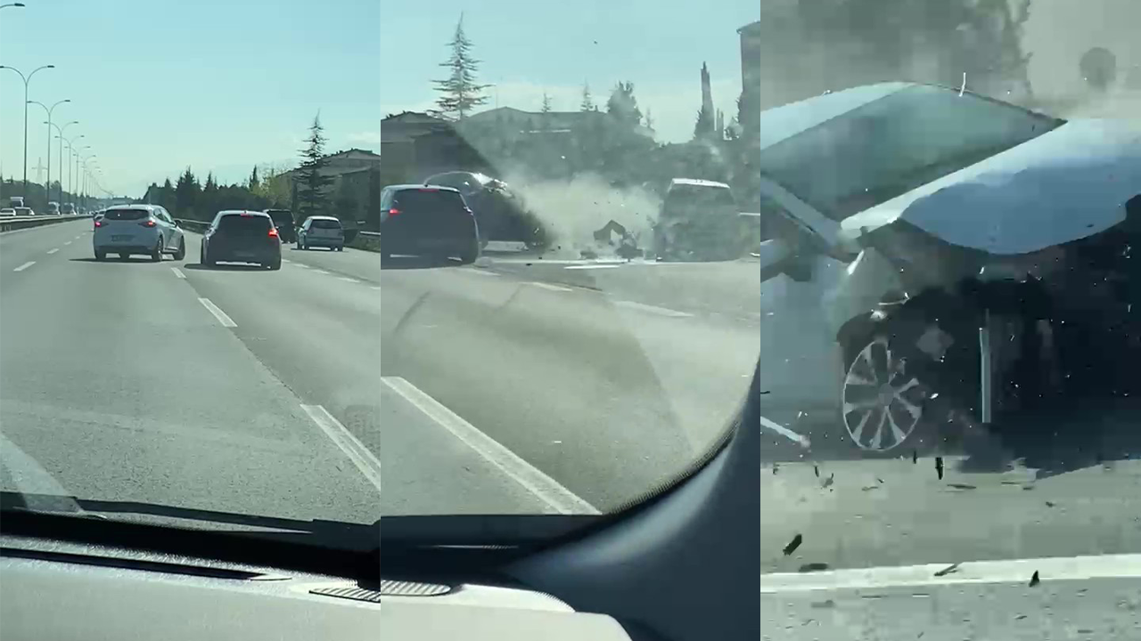 Maganda dehşeti! Bebekli otomobili sıkıştırdı, 5 araç birbirine girdi