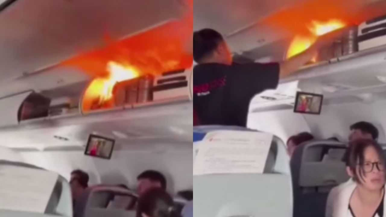 Havada korku dolu anlar! Uçak kabininde yangın çıktı Havada korku dolu anlar! Uçak kabininde yangın çıktı