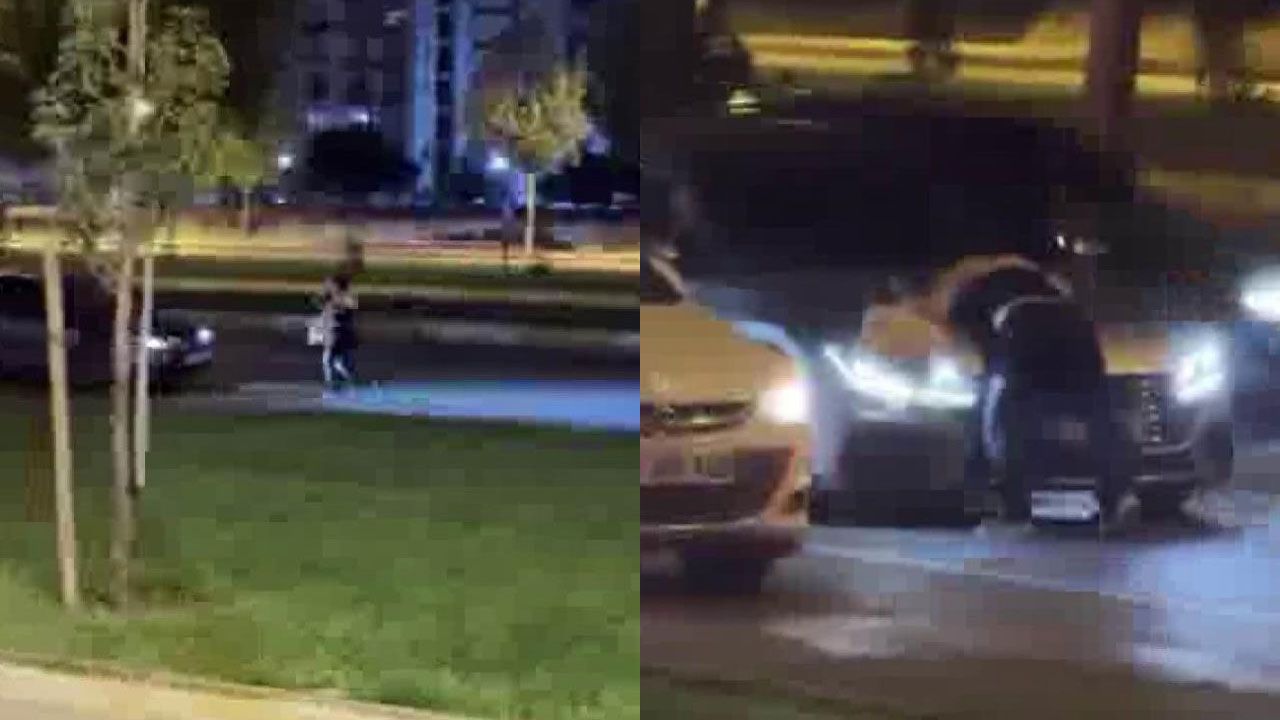 Şaşkına çeviren görüntü! Kendini seyir halindeki araçların önüne attı