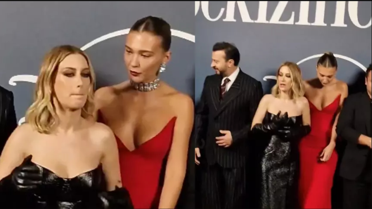 Hazal Kaya ve Melisa Döngel galada yer krizi yaşadı